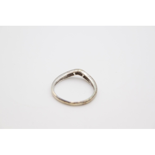 170 - A hallmarked Birmingham 9ct white gold diamond set wishbone half eternity ring, size O ½ - approx. g... 