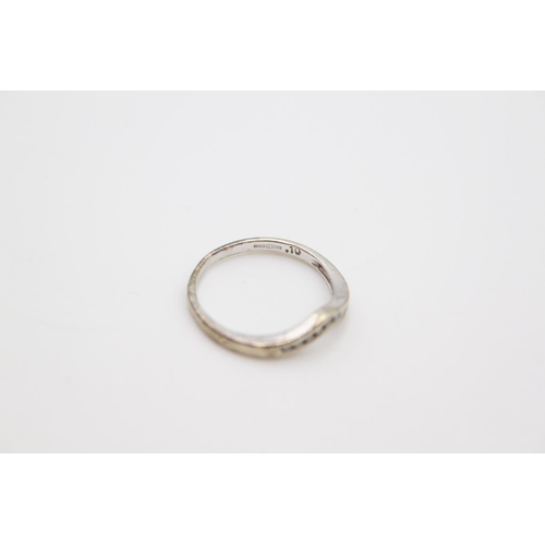 170 - A hallmarked Birmingham 9ct white gold diamond set wishbone half eternity ring, size O ½ - approx. g... 