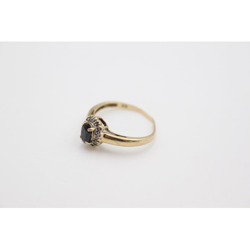 174 - A hallmarked Birmingham 9ct gold sapphire and diamond set engagement ring, size O½ - approx. gross w... 