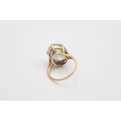 75 - A 9ct gold CZ set cocktail ring, size K ½ - approx. gross weight 5.7 grams