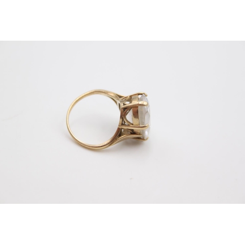 75 - A 9ct gold CZ set cocktail ring, size K ½ - approx. gross weight 5.7 grams