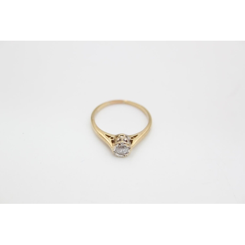 79 - A hallmarked London 9ct gold diamond solitaire engagement ring, size L - approx. gross weight 1.7 gr... 