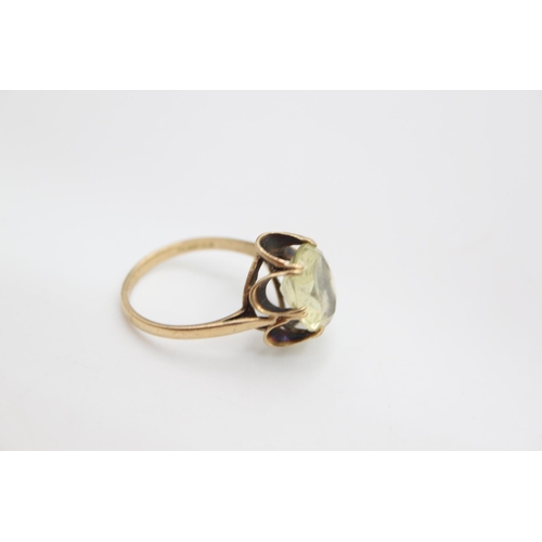 86 - A hallmarked London 9ct gold gemstone cocktail ring, size P  - approx. gross weight 3.5 grams