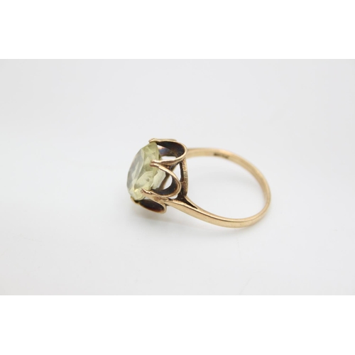 86 - A hallmarked London 9ct gold gemstone cocktail ring, size P  - approx. gross weight 3.5 grams