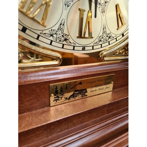 1101 - A German Dold Exquisit Black Forest Clock Factory burr walnut mechanical grandfather clock with pend... 