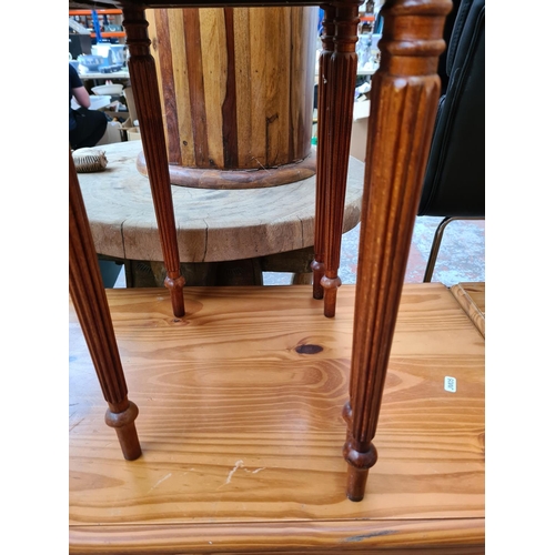 1113 - A late 20th century mahogany nest of three tables - approx. 52cm high x 81cm wide x 41cm deep