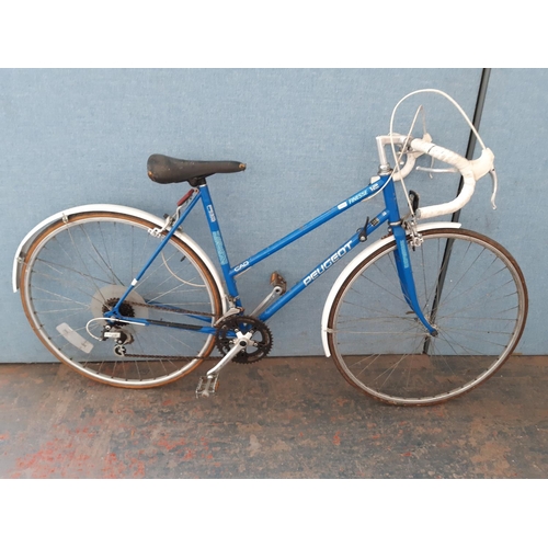 1247 - A vintage blue Peugeot lady's road bike with quick release front wheel and 12 speed Arris gear syste... 