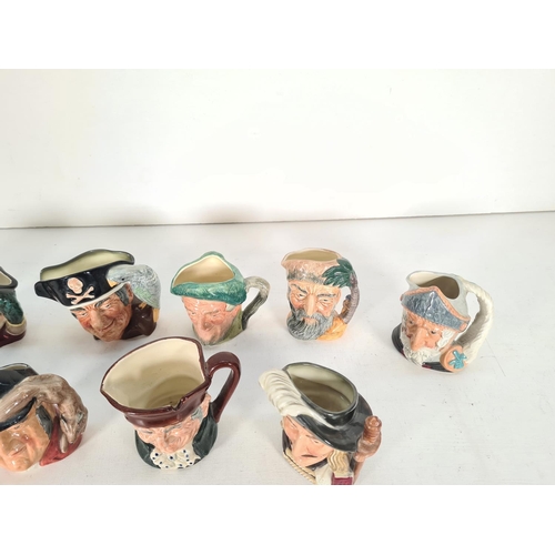 488 - Ten Royal Doulton miniature character jugs to include Mine Host, Don Quixote, Gone Away, Granny, Lon... 