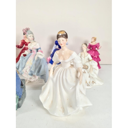 501 - Fifteen Royal Doulton figurines to include Mary, Tuppence A Bag, Jacqueline, Angela etc.