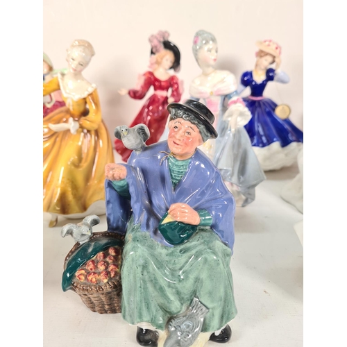 501 - Fifteen Royal Doulton figurines to include Mary, Tuppence A Bag, Jacqueline, Angela etc.