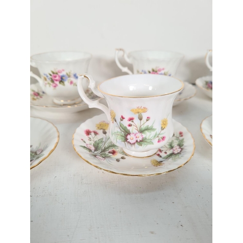 503 - A collection of Royal Albert china to include six Chatelaine tea cups, six Meadow Field cups and sau... 