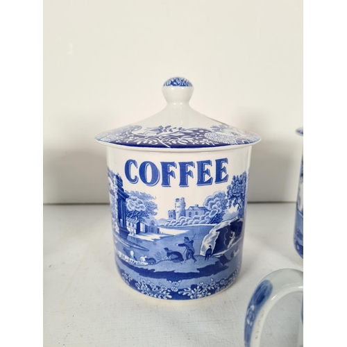 504 - Five pieces of Spode china to include three Italian design storage canisters and two blue room colle... 