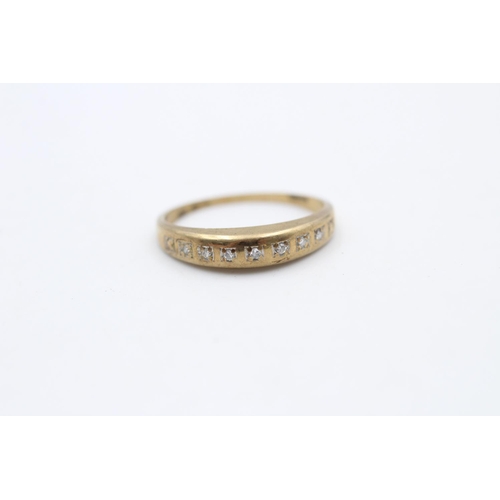 142 - A 9ct gold half eternity gemstone ring, size L - approx. gross weight 1.5 grams