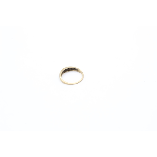 142 - A 9ct gold half eternity gemstone ring, size L - approx. gross weight 1.5 grams