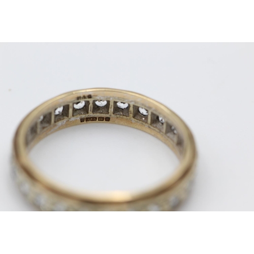 185 - A 9ct gold gemstone full eternity ring - approx. gross weight 3.8 grams