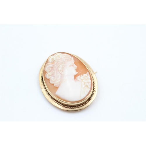 188 - A 9ct gold cameo brooch - approx. gross weight 6.2 grams