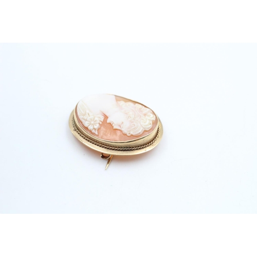 188 - A 9ct gold cameo brooch - approx. gross weight 6.2 grams