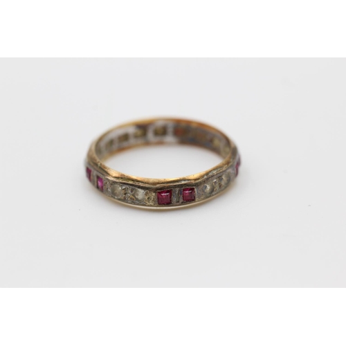 200 - A 9ct gold gemstone full eternity ring - approx. gross weight 2.7 grams