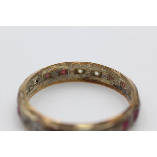 200 - A 9ct gold gemstone full eternity ring - approx. gross weight 2.7 grams