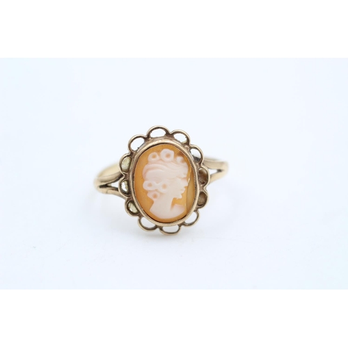 248 - A 9ct gold cameo ring - approx. gross weight 2.2 grams