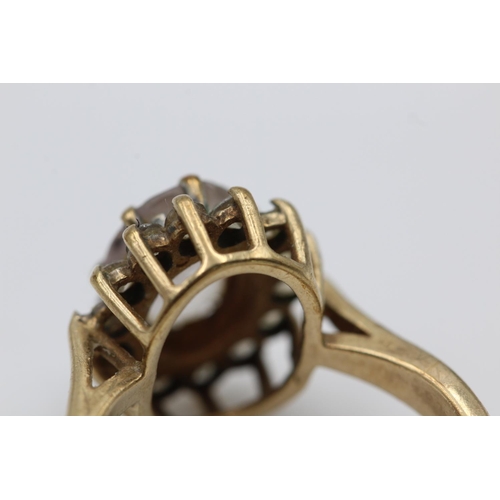 71 - A 9ct gold rock crystal cluster ring - approx. gross weight 3.9 grams