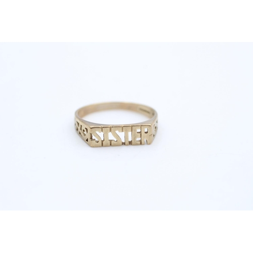 76 - A 9ct gold 'Sister' ring - approx. gross weight 1.9 grams