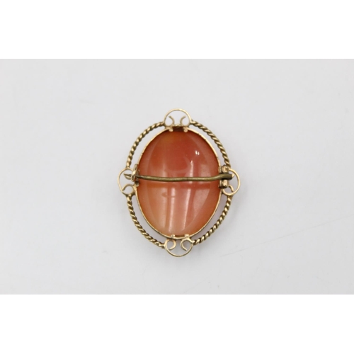 97 - A 9ct gold cameo brooch - approx. gross weight 5.6 grams