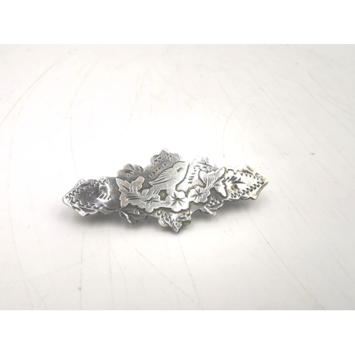 257 - Five various sterling silver pin brooches, Siam sterling sailing ship, 1950s Erik Thimann of Denmark... 