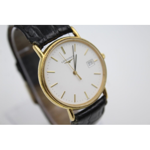 295 - A Longines gold tone gents quartz wristwatch