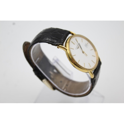 295 - A Longines gold tone gents quartz wristwatch