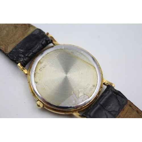 295 - A Longines gold tone gents quartz wristwatch