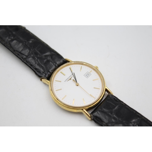 295 - A Longines gold tone gents quartz wristwatch