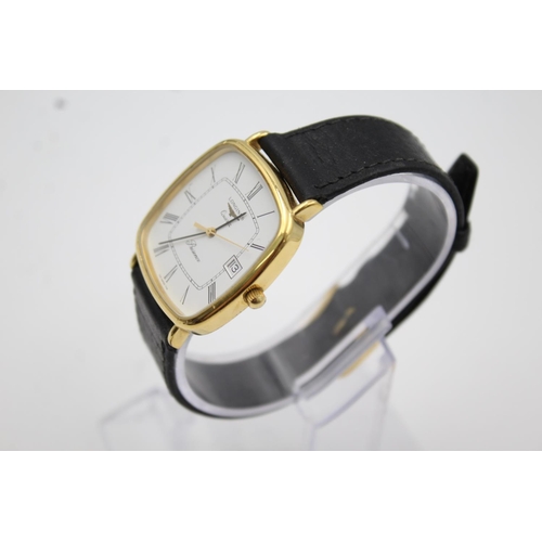 296 - A Longines Presence gold tone gents quartz wristwatch