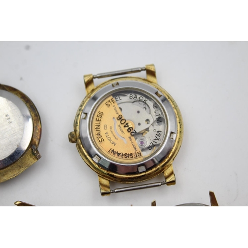 300 - Five assorted vintage gold tone gents watch heads to include Accurist, Paul Jobin etc.