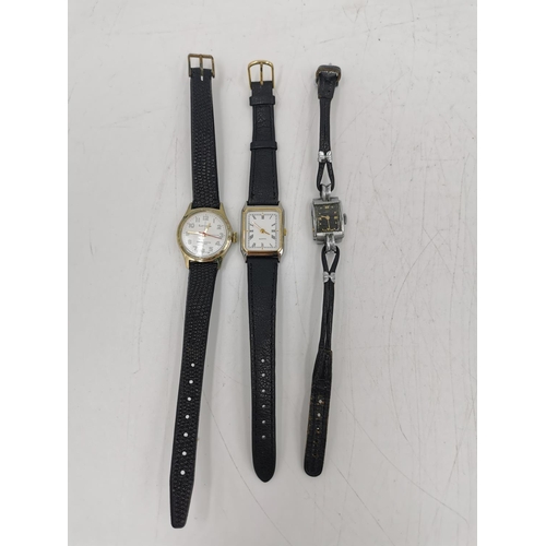 311 - Nine assorted wristwatches and watch heads to include Services 17 Jewels gold filled ladies wristwat... 