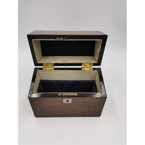 320 - A late 19th/early 20th century rosewood box containing reproduction J. H Steward compass and sundial