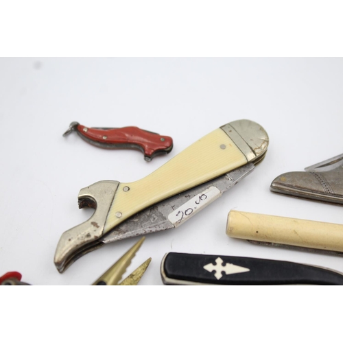 332 - Ten assorted pocket knives/tools to include ivory, novelty etc.