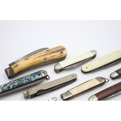 333 - Twelve assorted pocket knives/tools to include mother of pearl