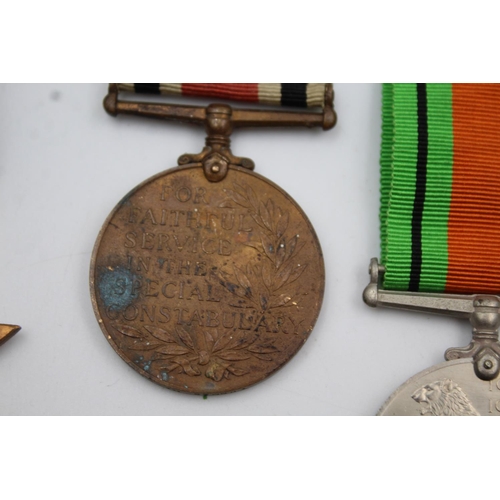 350 - Four G.VI/WWII medals to include Special Constabulary medal presented to Thomas Mackrill