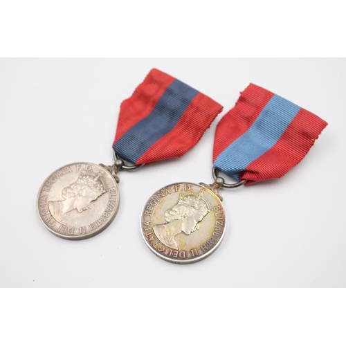 357 - Two boxed ERII Imperial Service medals presented to Gladys Violet Finch and Edith Vera Norris