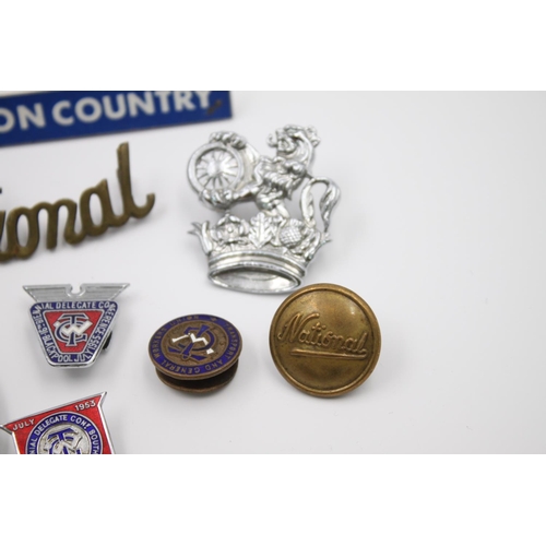 362 - A collection of vintage transport badges to include British Railway, National Bus etc.