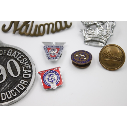 362 - A collection of vintage transport badges to include British Railway, National Bus etc.