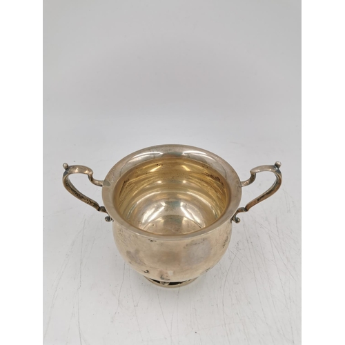 376 - A mid 20th century American sterling silver twin handled sugar bowl by Walter Meyer, circa 1950 - ap... 