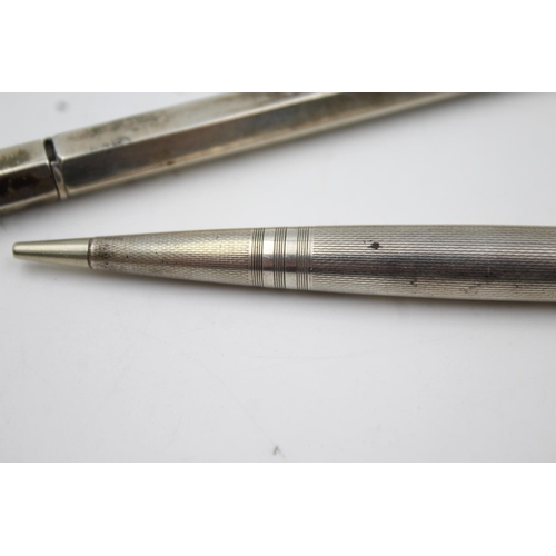 393 - Two vintage stamped .925 silver propelling pencils - approx. gross weight 41 grams