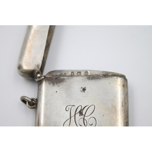 398 - A George V hallmarked Birmingham silver vesta case by John Rose, dated 1912 - approx. gross weight 3... 