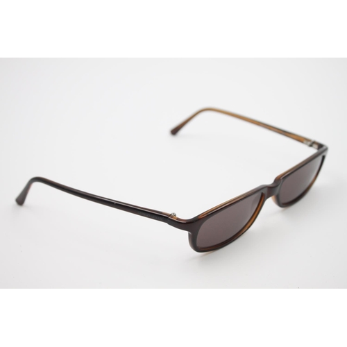 448 - A pair of Giorgio Armani classic unisex brown framed rectangular fashion sunglasses