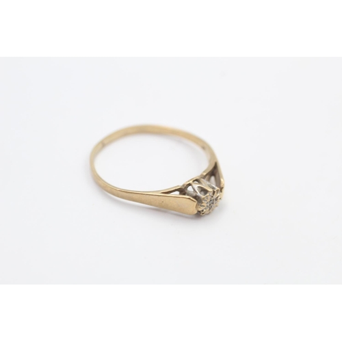 116 - A hallmarked Birmingham 9ct gold diamond solitaire ring, size Q ½ - approx. gross weight 1.5 grams