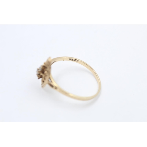 117 - An antique hallmarked Birmingham 9ct gold stylised diamond set ring, size R ½ - approx. gross weight... 