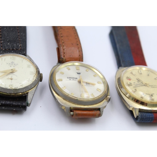 161 - Four assorted vintage hand wind gents wristwatches to include Montine, Freba etc.