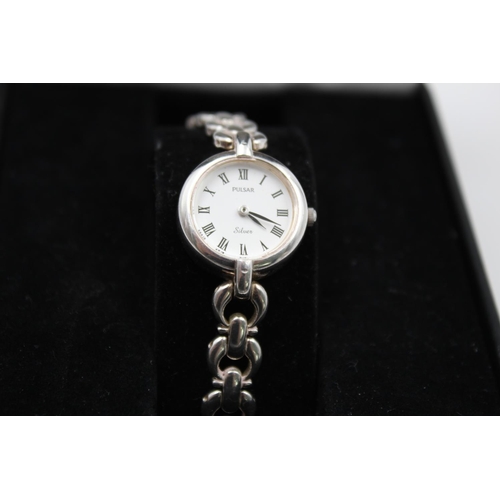 163 - Two .925 silver quartz ladies wristwatches to include Pulsar